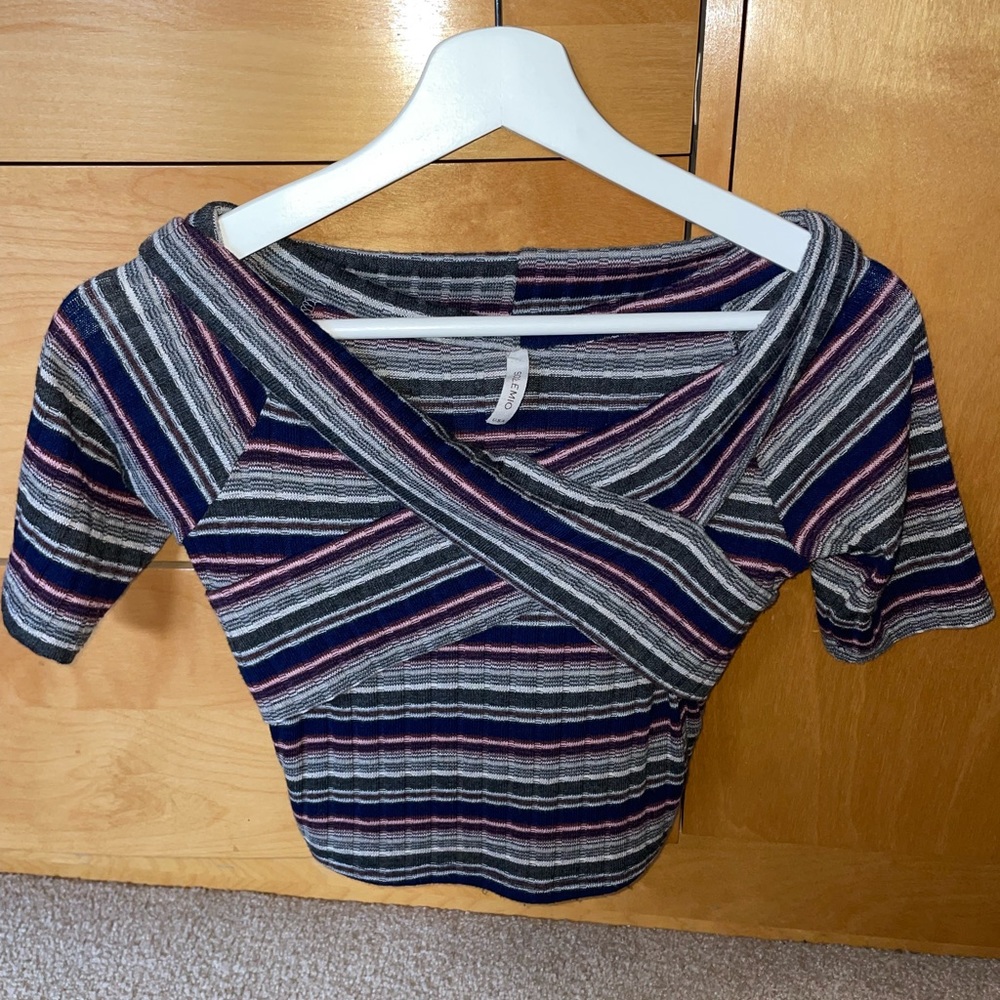 Nordstrom striped cropped top extra small